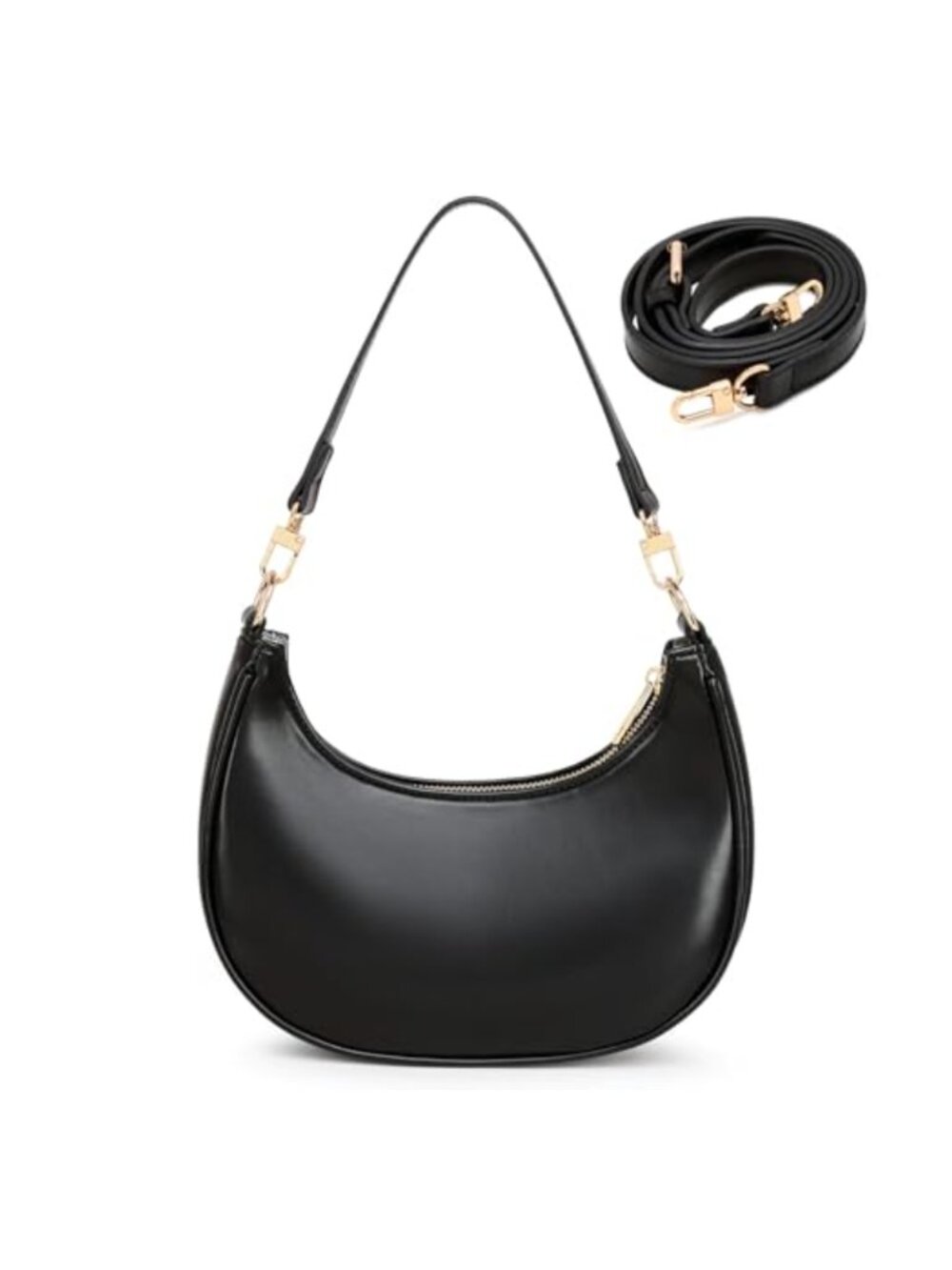 Small PU Leather Clutch Crossbody Bag with Gold Chain Strap